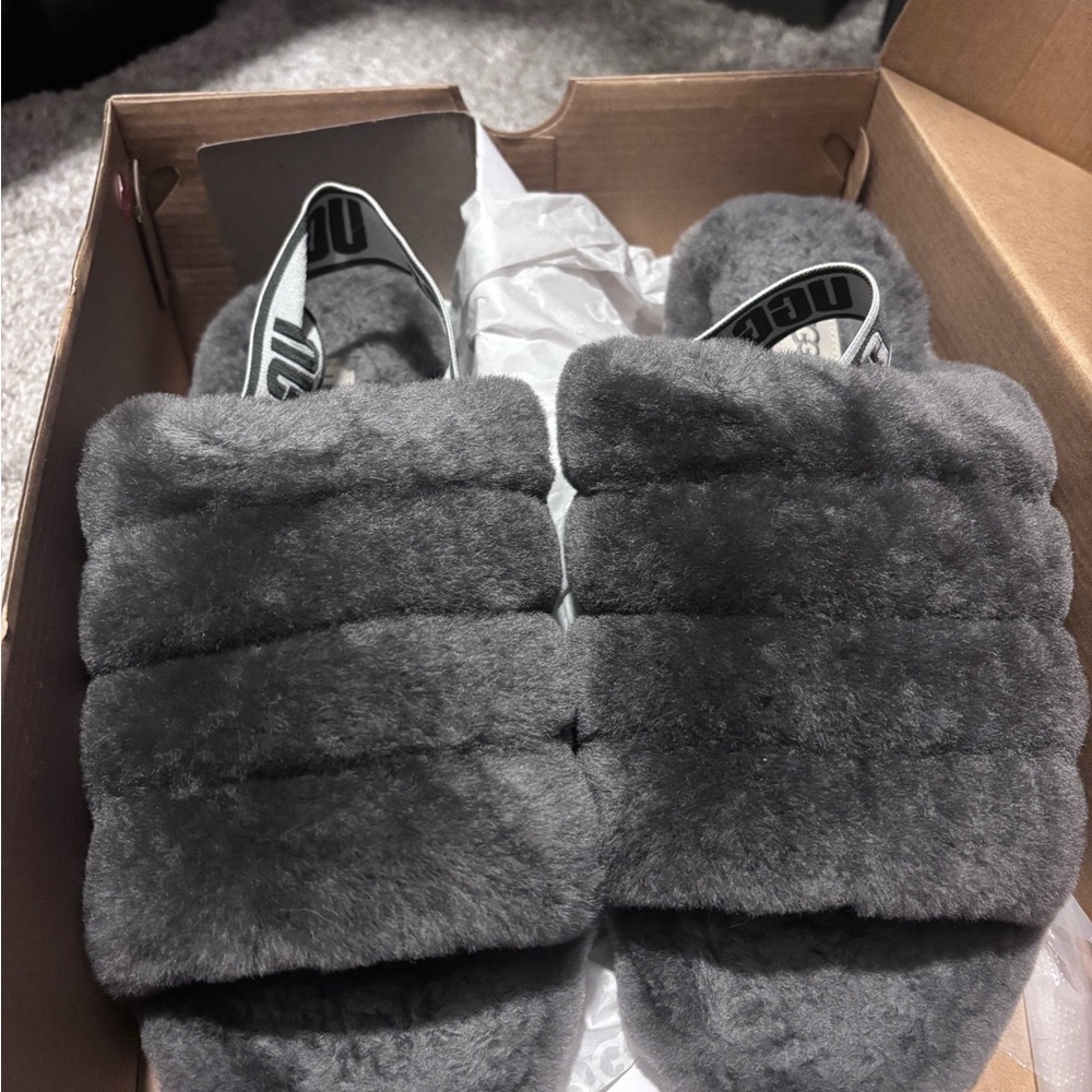 Charcoal Ugg slides